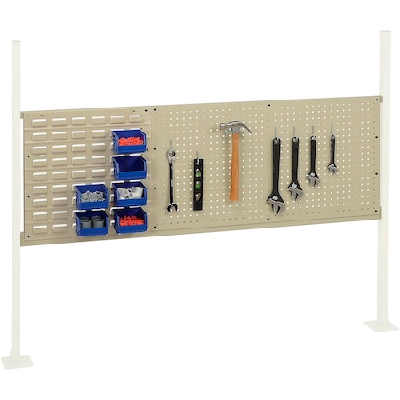 Global Industrial 36in Pegboard & 18in Louver Panel Kit, 60inW, Tan 318867TN